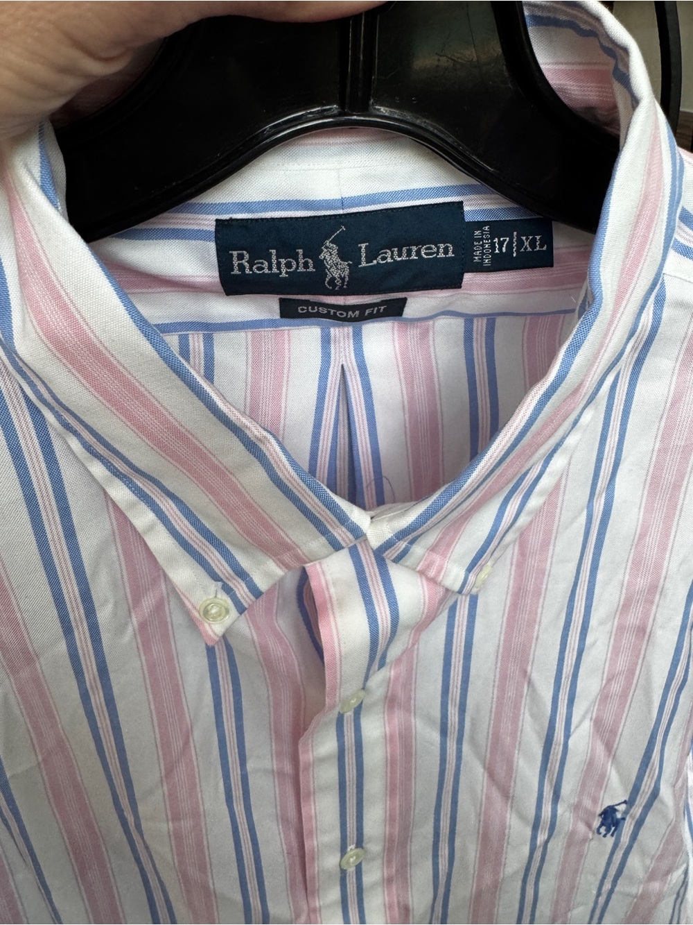 New XL Ralph Lauren Pink & Blue Stripe Button-Down Shirt - Picture 9 of 13